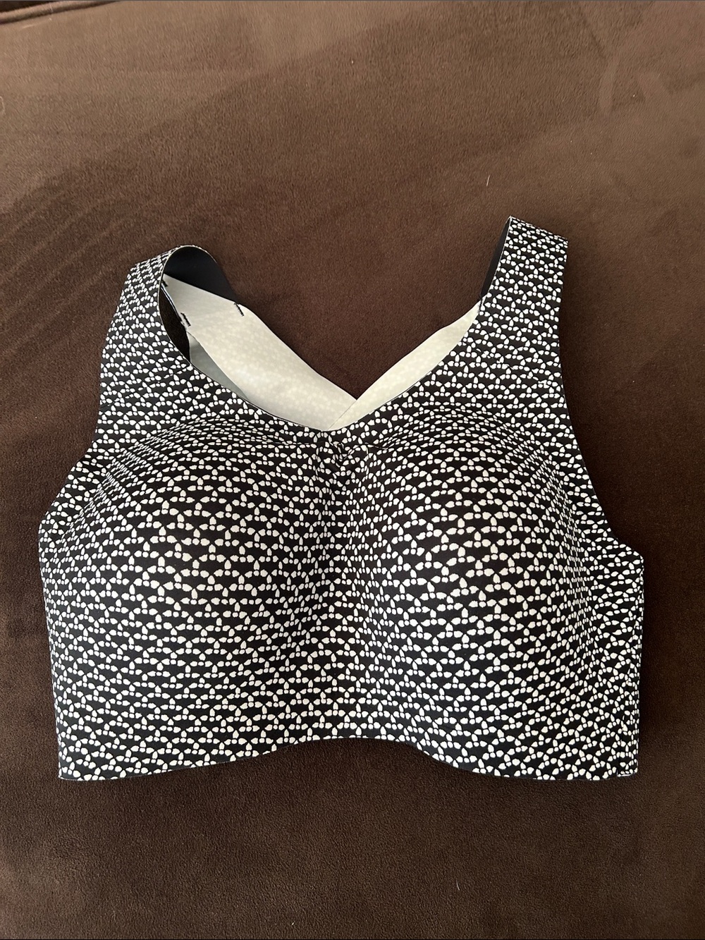 lululemon Black and White Printed Enlite Sports Bra 34DD ORIGINAL NWOT